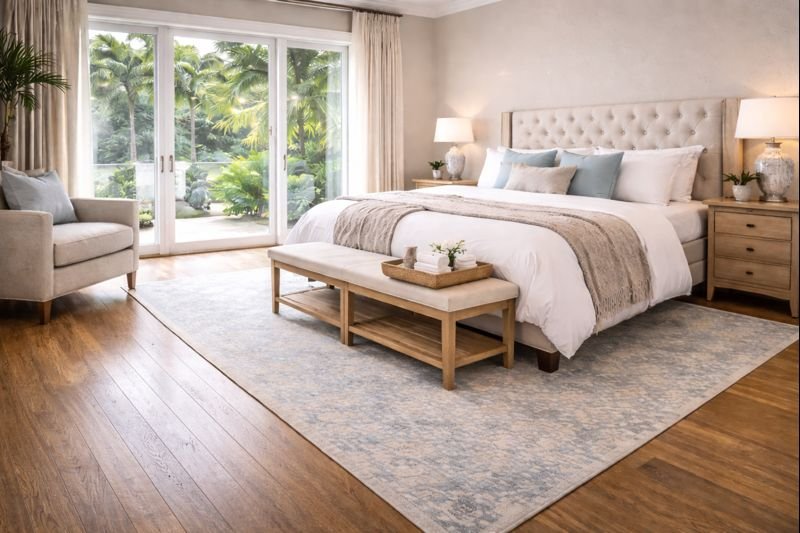 Clean and prepared bedroom after Airbnb cleaning service